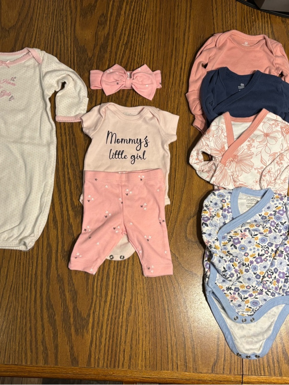 *NEWBORN BUNDLE* Mommy's Little Girl Pink Infant Outfit with Headband